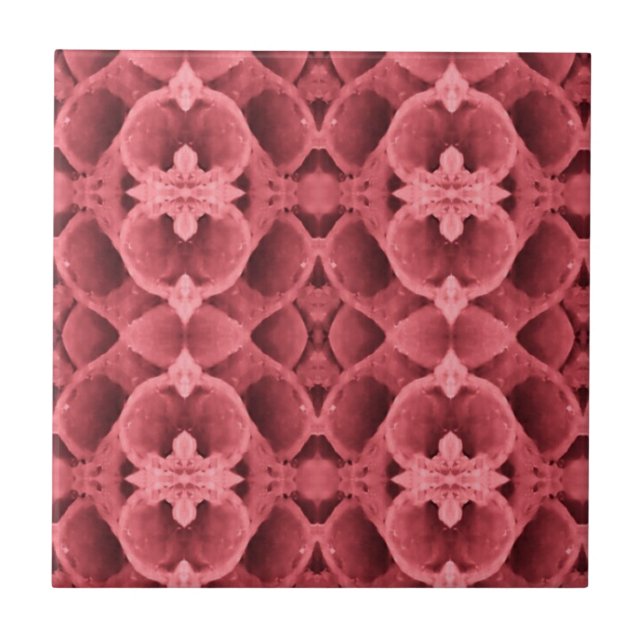 Rose pink deep geometric art  tile (Front)