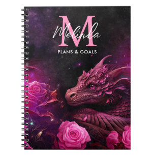 Rose Pink Fantasy Dragon Notebook