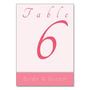 Rose Pink Forever Begins Modern Vertical Wedding Table Number