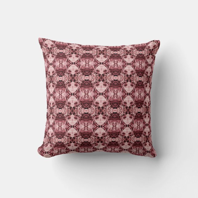 Rose pink geometric art cushion (Front)