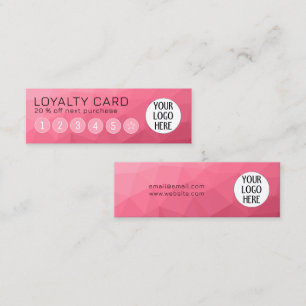 Rose pink Geometric Mesh Pattern Custom Logo Loyalty Card