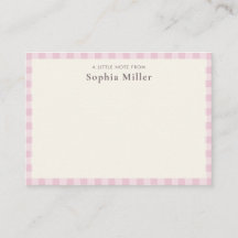 Rose Pink Gingham Personalised Little
