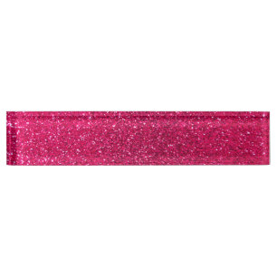Rose pink glitter nameplate