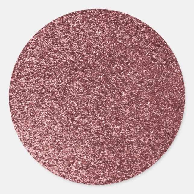 rose pink gold glitter sparkle backdrop background classic round sticker (Front)