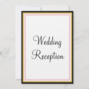 Rose Pink Gold Monogram Wedding Reception Invitation