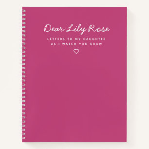 Rose Pink Letters to My Daughter Keepsake Notebook