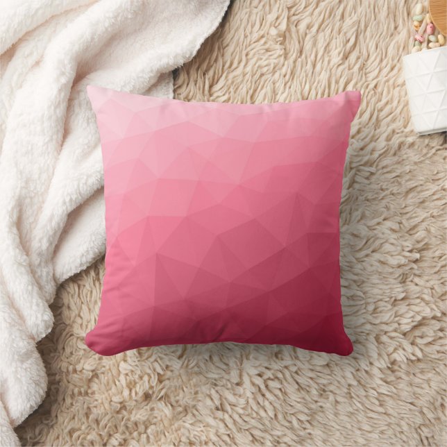 Rose pink light Gradient Geometric Mesh Pattern Cushion (Blanket)