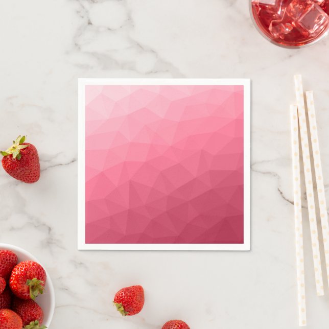 Rose pink light Gradient Geometric Mesh Pattern Napkin (Insitu)