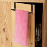 Rose pink light Gradient Geometric Mesh Pattern Tea Towel<br><div class="desc">Colour of the year. Magenta pink ombre gradient geometric mesh pattern. 
Triangle geometric mesh with light dark pinkish red ombre gradient.</div>
