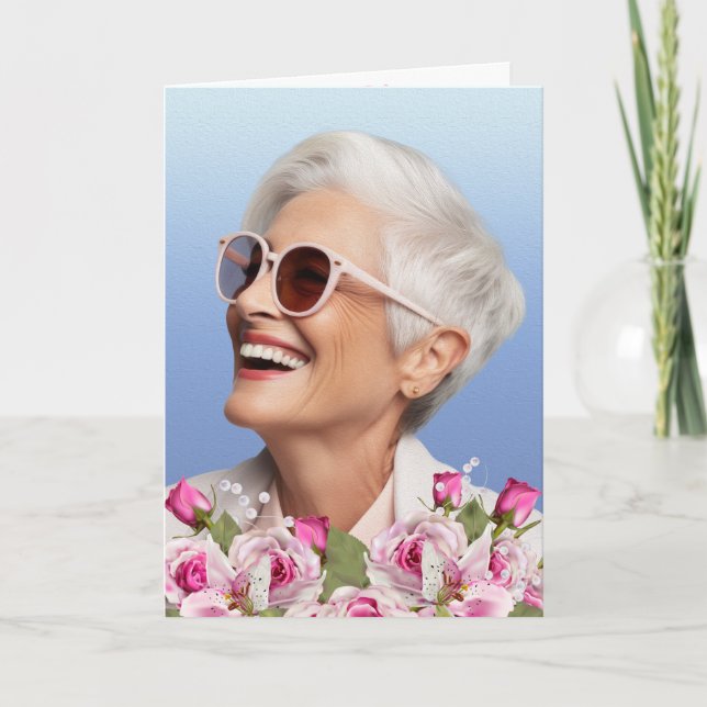 Rose Pink Lily Photo Keepsake Funeral Program Programme (Front)