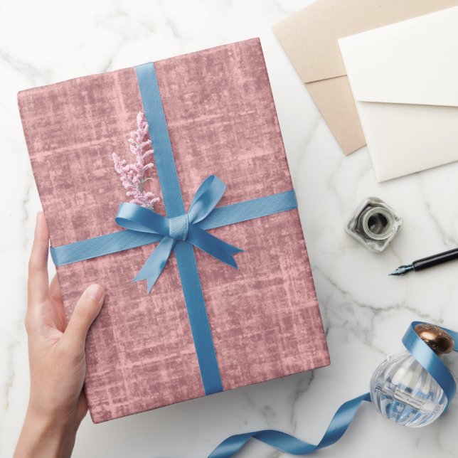 Rose Pink Linen Wrapping Paper (Gifting)