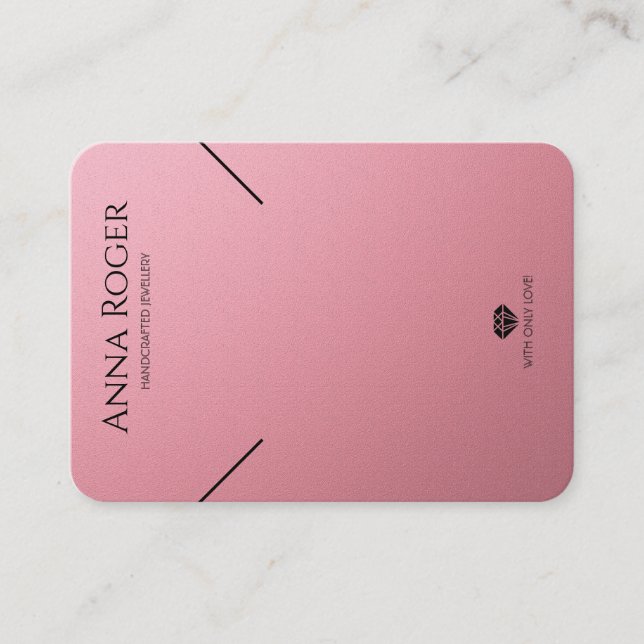 Rose Pink Logo Necklace Earrings Display Card (Front)