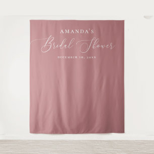 Rose Pink Modern Bridal Shower Photo Backdrop Tapestry