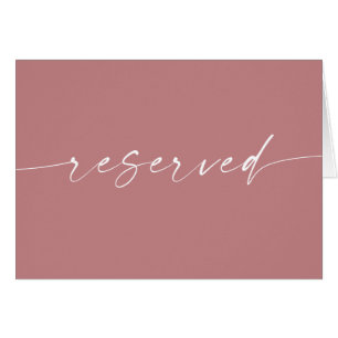 Rose Pink Modern Script Wedding Reserved Sign