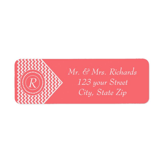 Rose Pink Monogrammed Chevron (Front)