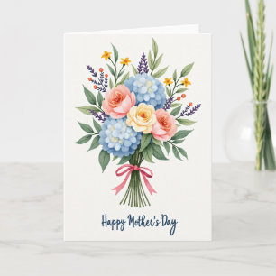 Rose Pink Mothers Day Bow Card