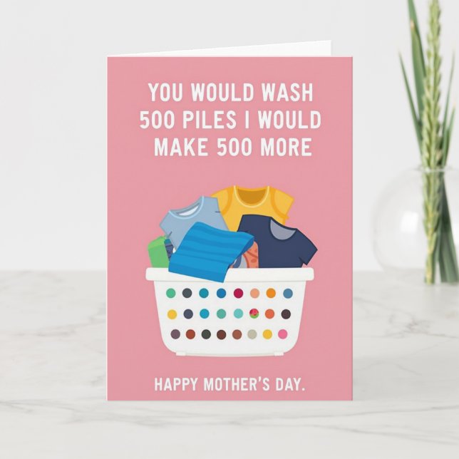 Rose Pink Mothers Day Chore Card (Front)