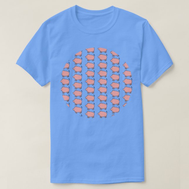 Rose Pink Pig Pattern T-Shirt (Design Front)