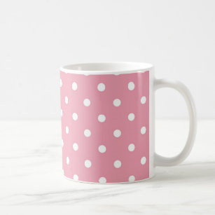 Rose Pink Polka Dot Coffee Mug Template
