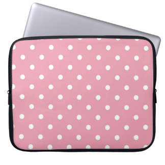 Rose Pink Polka Dot Laptop Sleeve