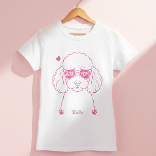 Rose Pink Poodle Tee   Personalised Dog Mum Gift