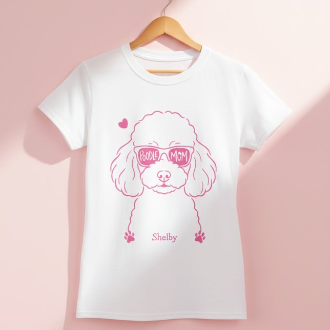 Rose Pink Poodle Tee | Personalized Dog Mom Gift (Creator Uploaded)