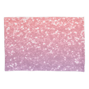 Rose pink purple lavender faux sparkles glitters pillowcase