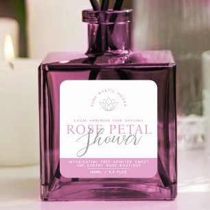 Rose pink reed diffuser product square sticker