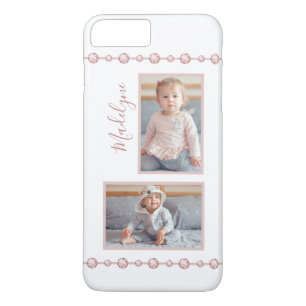 Rose Pink Rhinestone Name Photo Case-Mate iPhone Case