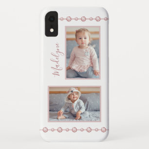 Rose Pink Rhinestone Name Photo Case-Mate iPhone Case