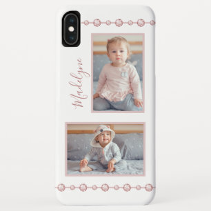 Rose Pink Rhinestone Name Photo Case-Mate iPhone Case