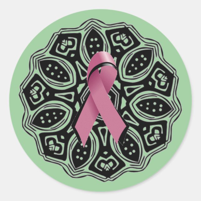 Rose/Pink Ribbon Sticker (Front)