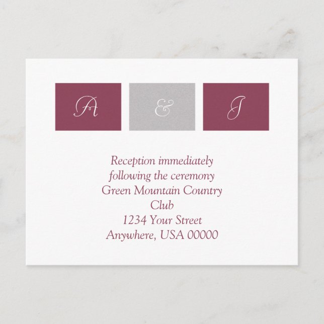Rose Pink Squares RSVP Card (Front)