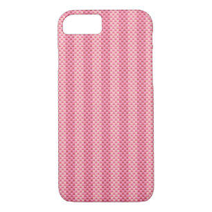 Rose pink striped carbon fibre patterned Case-Mate iPhone case