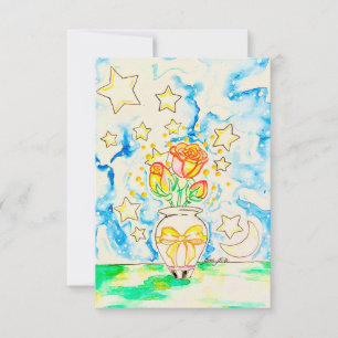 Rose Poster Thank You Card