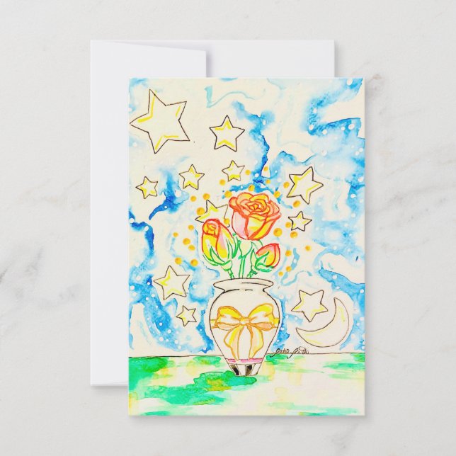 Rose Poster Thank You Card (Front)