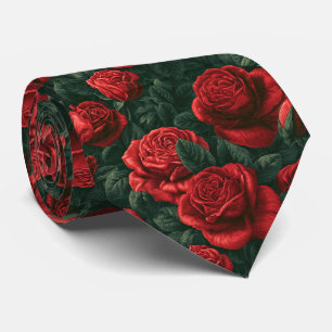 Rose Print Boyfriend Vineyard Wedding Tie