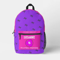 rose Print Cut Sew Bag volleyball fuchsia girls 