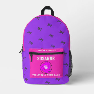 rose Print Cut Sew Bag volleyball fuchsia girls