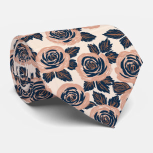 Rose Print Father Day Spring Wedding Tie