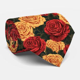 Rose Print Menswear Business Suit Tie