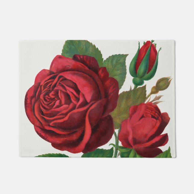 Rose Print Rochester Lithographing and Printing Co Doormat (Front)