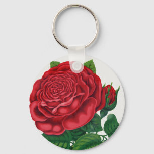 Rose Print Rochester Lithographing and Printing Co Key Ring