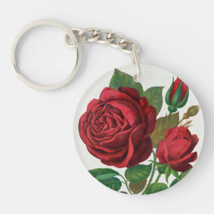 Rose Print Rochester Lithographing and Printing Co Key Ring