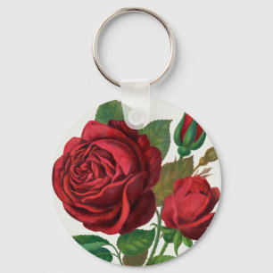 Rose Print Rochester Lithographing and Printing Co Key Ring