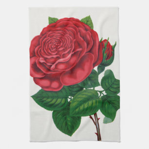 Rose Print Rochester Lithographing and Printing Co Tea Towel