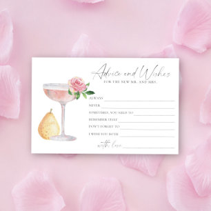 Rose Prosecco - advice and wishes bridal shower Stationery