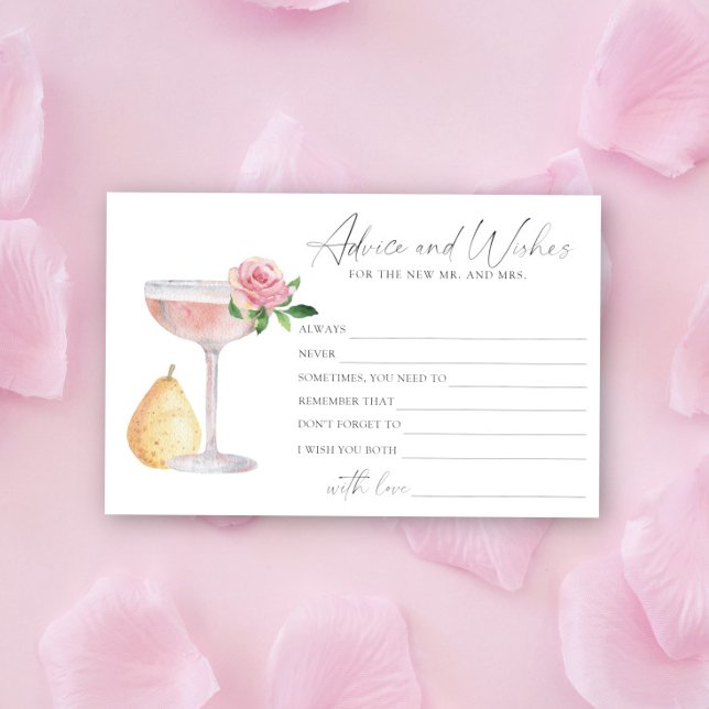 Rose Prosecco - advice and wishes bridal shower Stationery (Creator Uploaded)