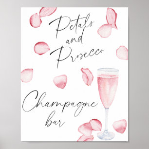 Rose prosecco bridal shower - Champagne bar Poster