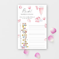 Rose Prosecco bridal shower emoji pictionary game